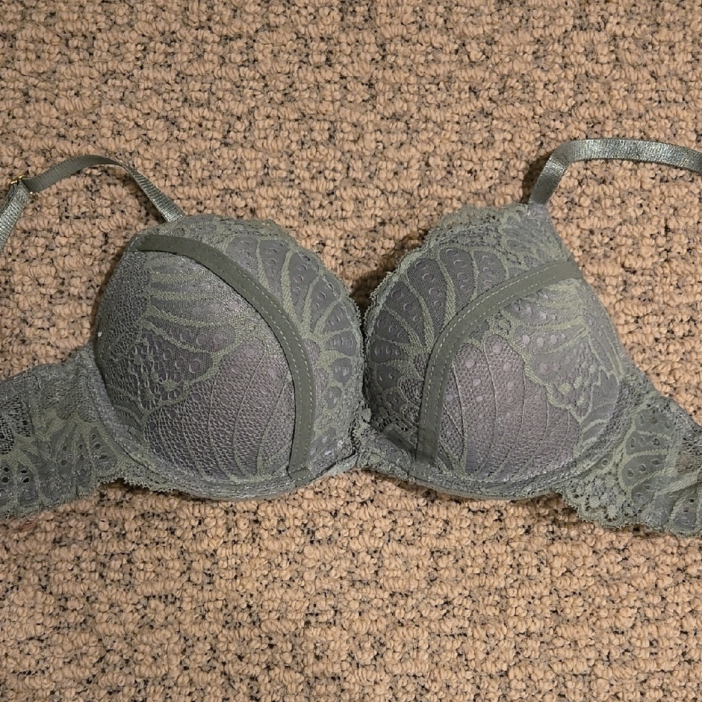 Sage GREEN Lace Underwire Push Up Bra